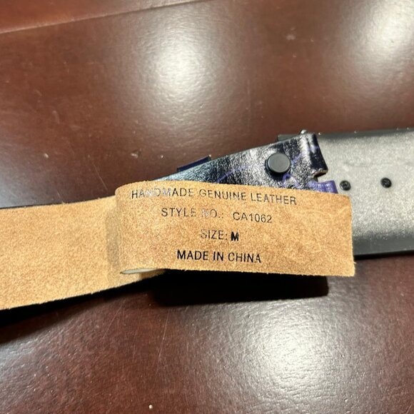 Christian Audigier Vintage Handmade Genuine Leather Belt (Python Effect) - Picture 8 of 9